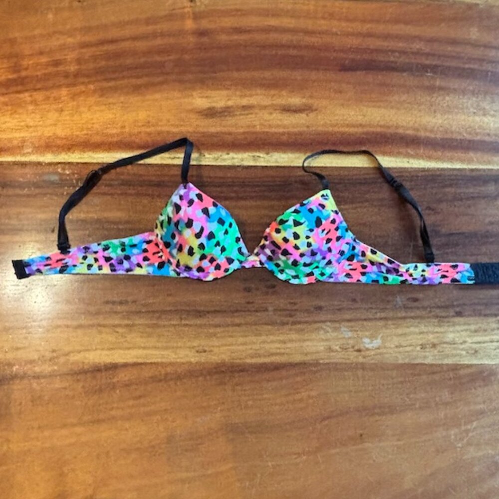 Rainbow Animal Print Padded Bra - Small (A cup) - Tweens and teens